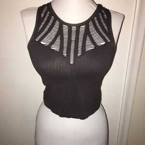 Grey stretchy crop top